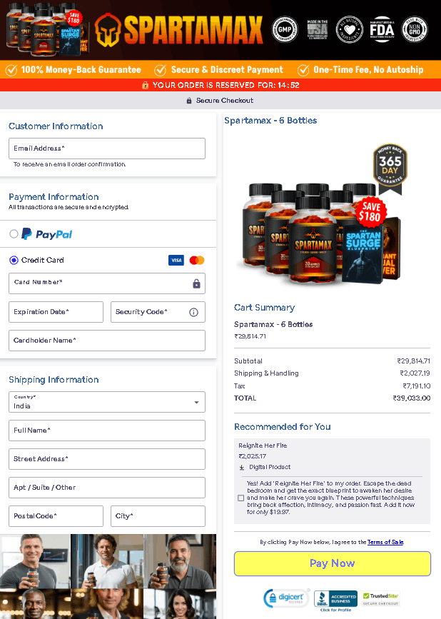 SpartaMax checkout page 